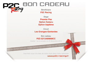Besoin d'une idée pour Noël ? Optez pour un bon cadeau P2C Racing